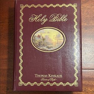 Thomas Kinkade Burgundy and Gold Holy Bible